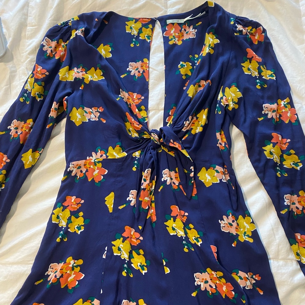 Tie front floral romper
